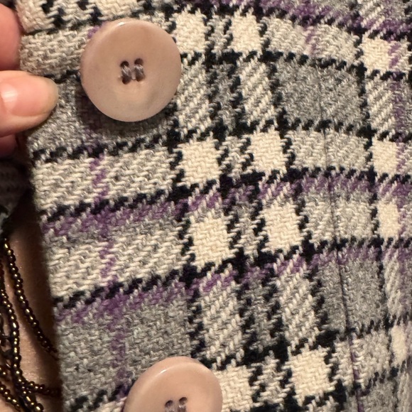 Sisley Wool Plaid Coat Size 38(xs) - Picture 7 of 10